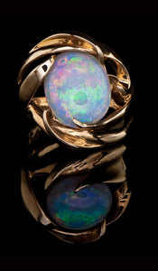 Round Opal and Gold Ring OR-601
