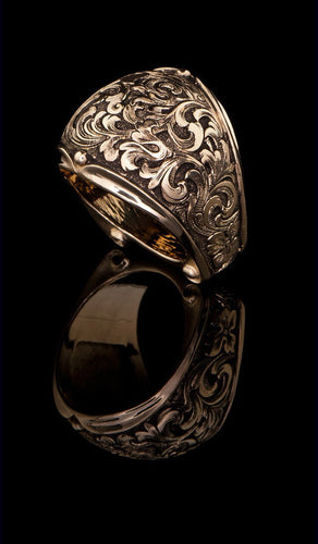 Western Floral Design Ring GR-616