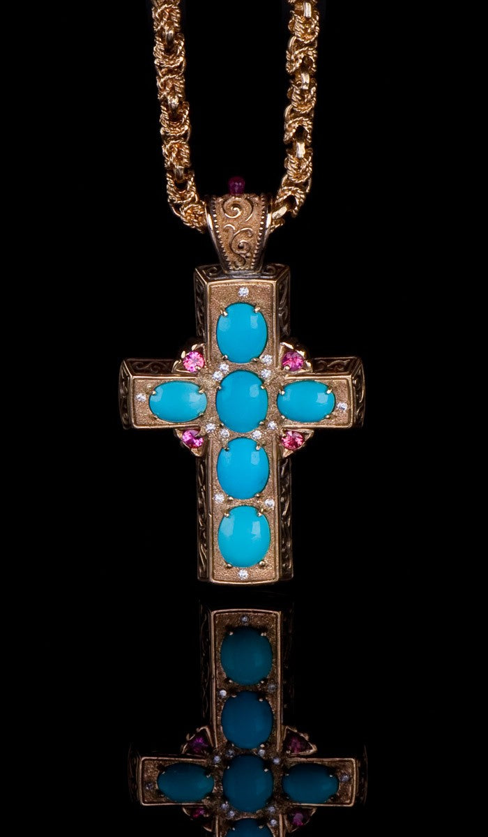 Turquoise and Sapphire Cross TN-400