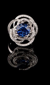 Floral Design Sapphire Ring SR-617