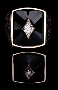 Black Jade Diamond Ring BJ-604