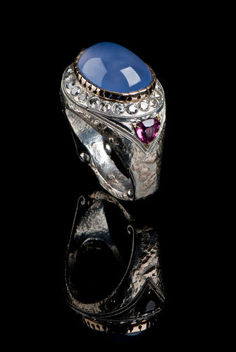 Ellensburg Blue Chalcedony Men's Ring EBR-602