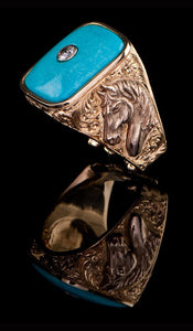 Turquoise Horse Ring TR-603