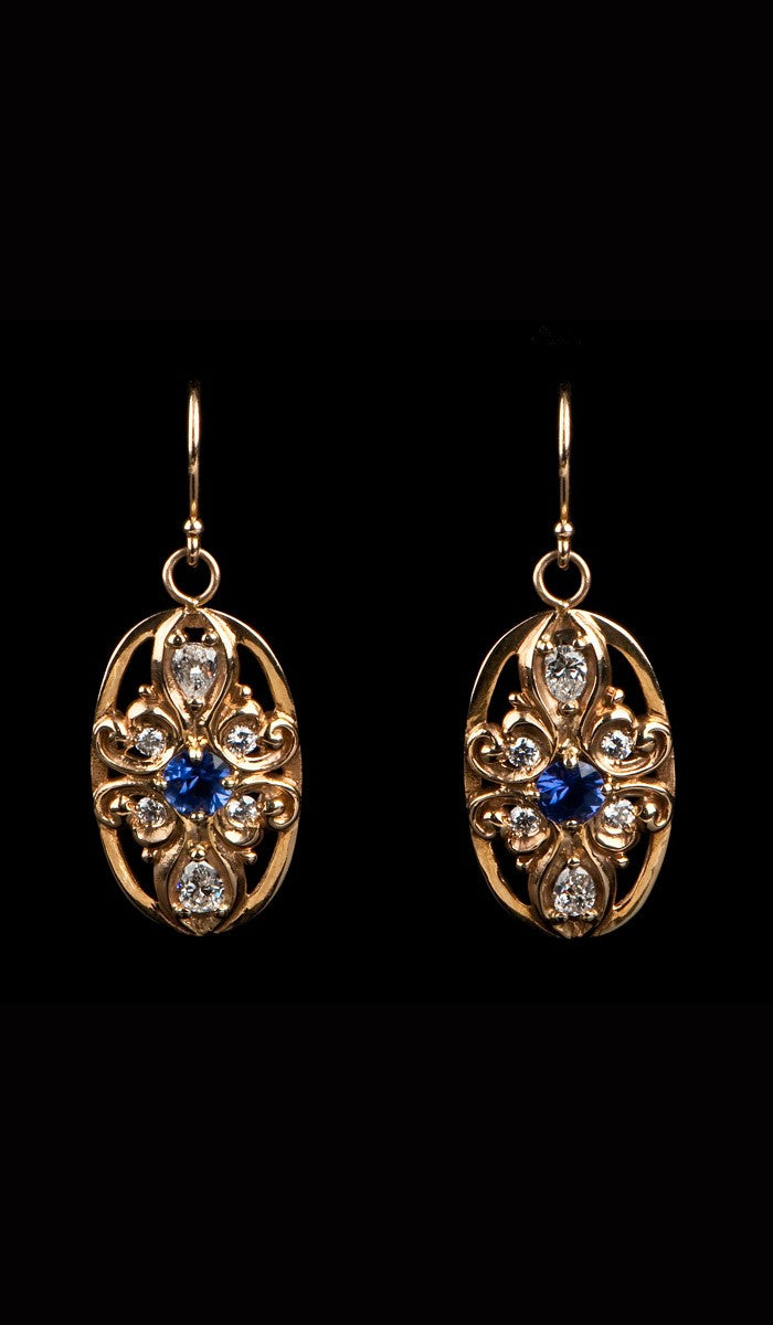 Gold and Sapphire Earrings SE-300