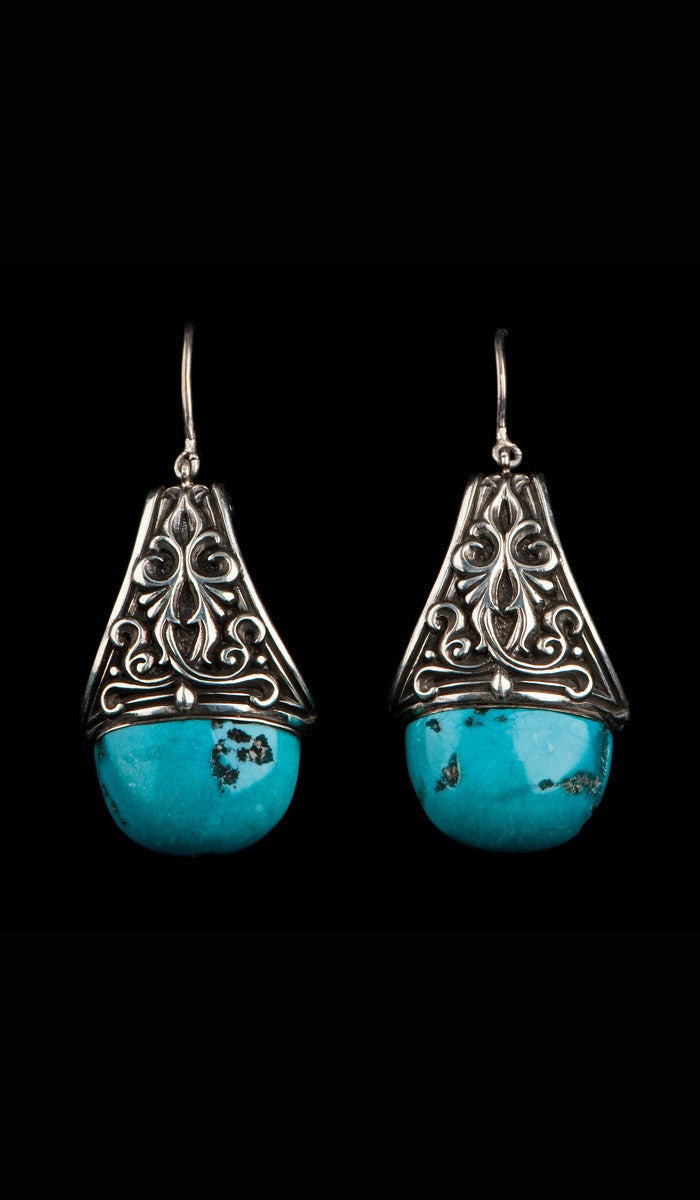 Turquoise and Silver Earrings TE-303