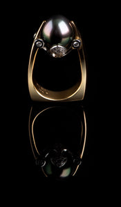 Black South Sea Pearl Ring PR-603